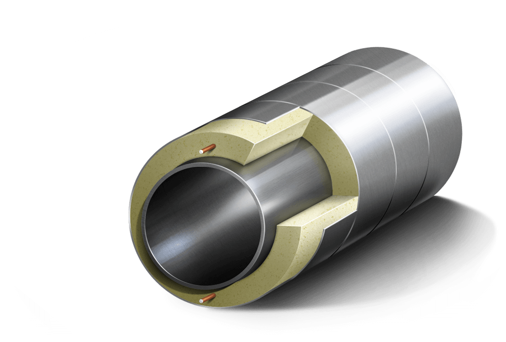 Стальная труба в ППУ-изоляции и полиэтиленовой оболочке 38х3 мм Сталь 20 ГОСТ 30732-2020