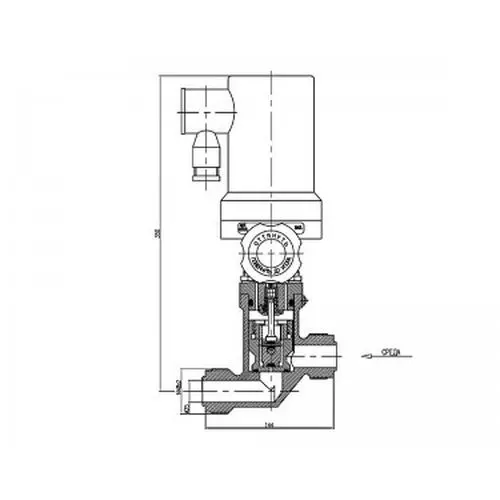 Нержавеющий запорный проходной штуцерный клапан с электромагнитным и ручным управлением 587-35.6041  ИПЛТ.49211127 