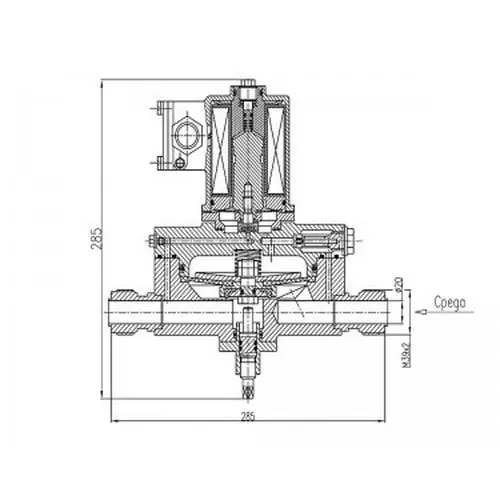 Титановый запорный проходной штуцерный клапан с электромагнитным и ручным приводом 587-35.9019-02 (ИПЛТ.49217107-02) 